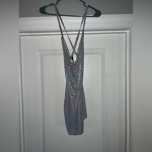 Iridescent mini dress